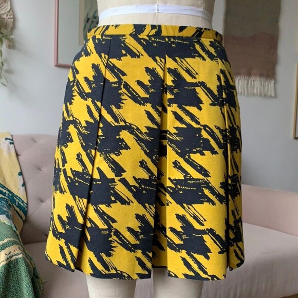 Club Monaco Houndstooth Pleated Mini Short Skirt Academia Preppy Corpcore - Picture 2 of 6